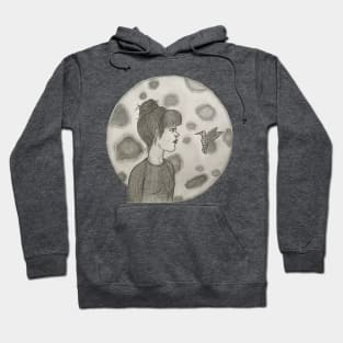 Woman and Hummingbird with Moon, “Everything’s Connected” Hoodie